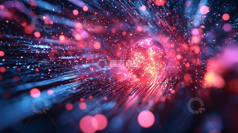 高清大图下载【趣麦麦图】光线粒子流动的星球