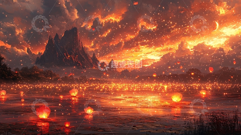 高清大图下载【趣麦麦图】火焰山