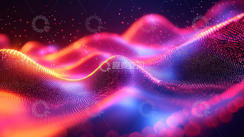 高清大图下载【趣麦麦图】粉色和蓝色光芒的波浪