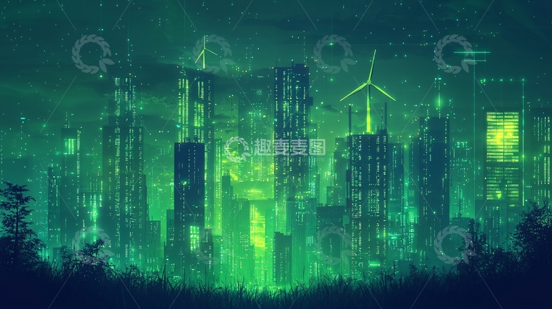 高清大图下载【趣麦麦图】绿色未来都市