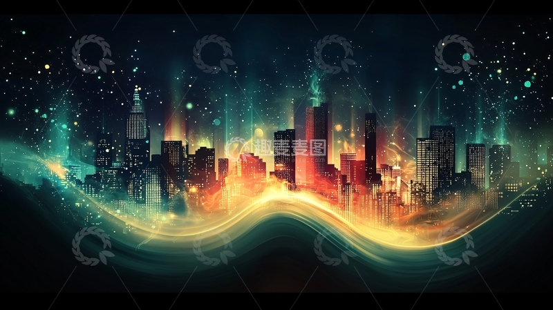 高清大图下载【趣麦麦图】梦幻般光影城市