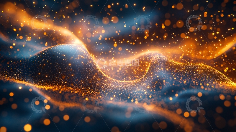 高清大图下载【趣麦麦图】炫彩粒子流光背景图