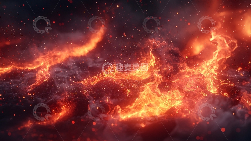 高清大图下载【趣麦麦图】火焰燃烧的抽象艺术