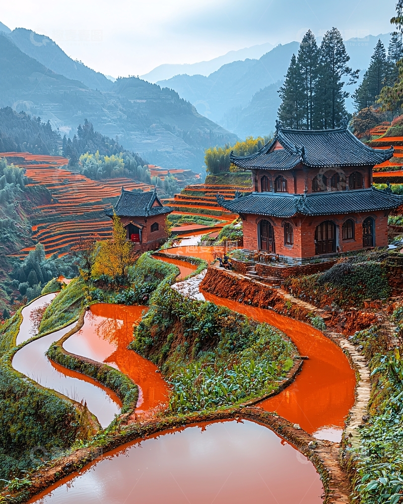 高清大图下载【趣麦麦图】红土地梯田