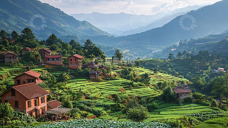 高清大图下载【趣麦麦图】山村风景