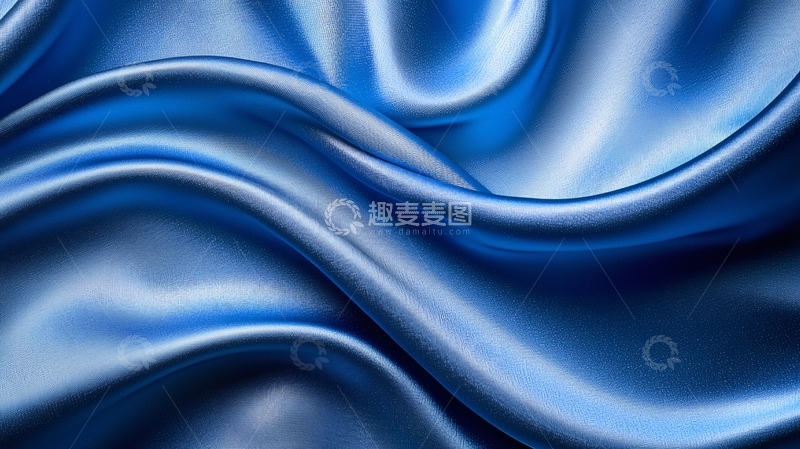 高清大图下载【趣麦麦图】蓝色丝绸质感