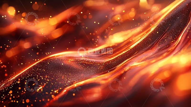 高清大图下载【趣麦麦图】流动的火焰粒子背景