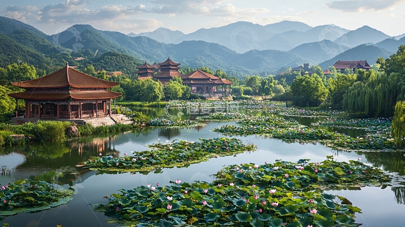 高清大图下载【趣麦麦图】山水园林