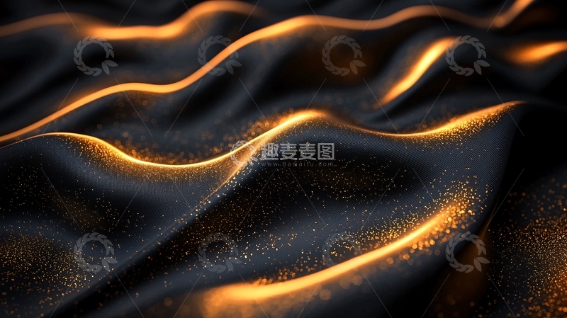 高清大图下载【趣麦麦图】黑色丝绸质感