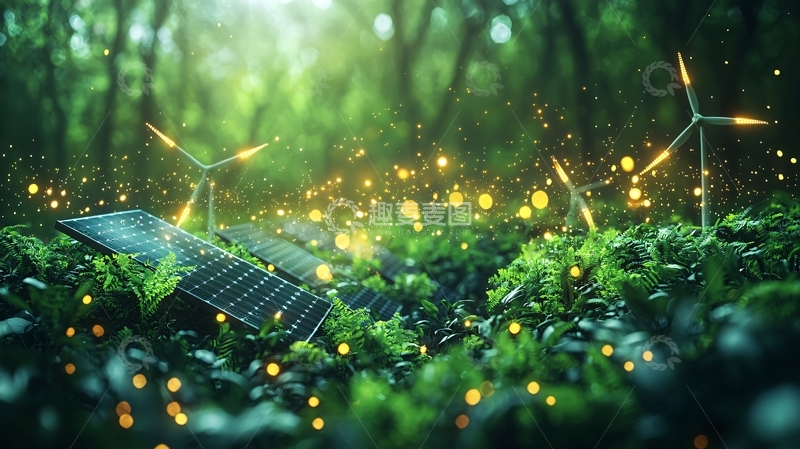 高清大图下载【趣麦麦图】绿色环保森林能源