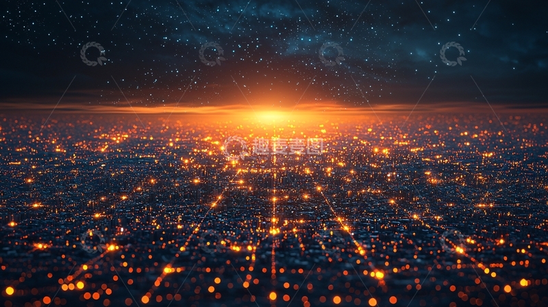 高清大图下载【趣麦麦图】夜幕下的繁华都市夜景