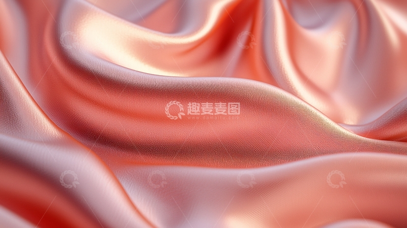 高清大图下载【趣麦麦图】粉色丝绸褶皱质感