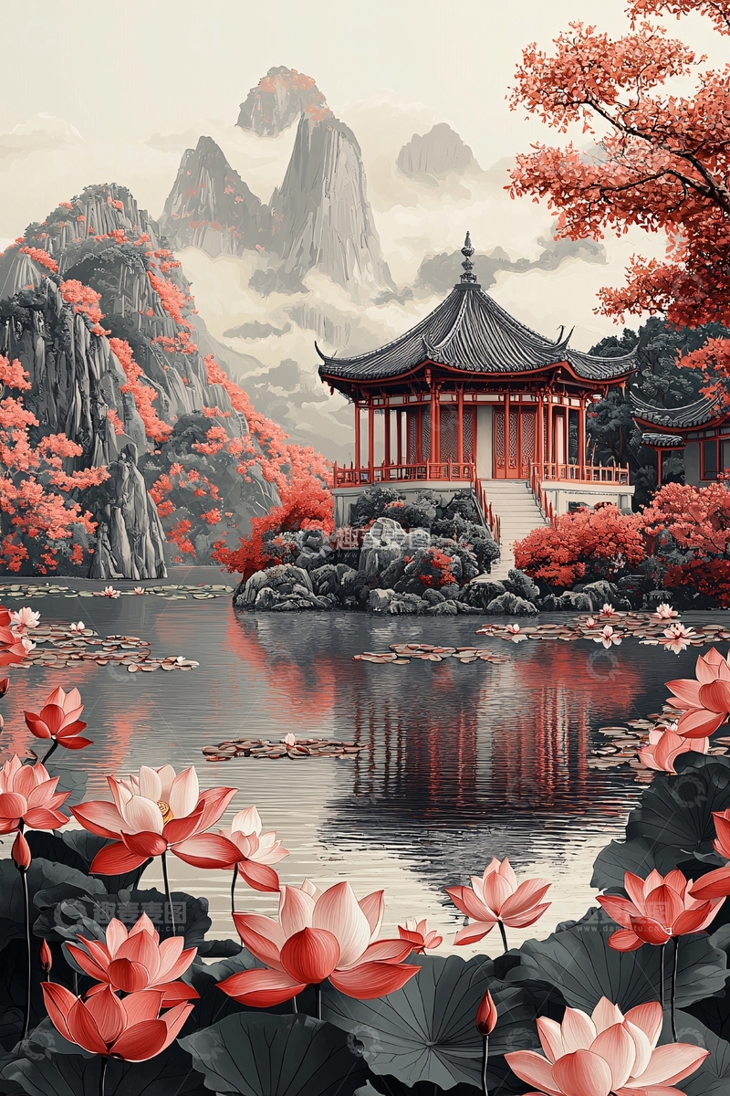 高清大图下载【趣麦麦图】中式园林