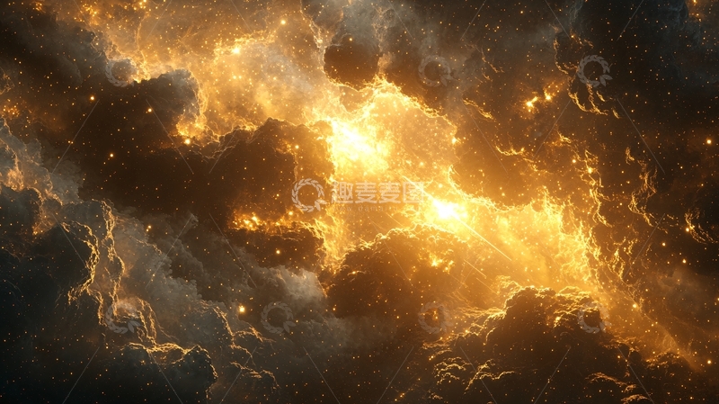 高清大图下载【趣麦麦图】金色宇宙云