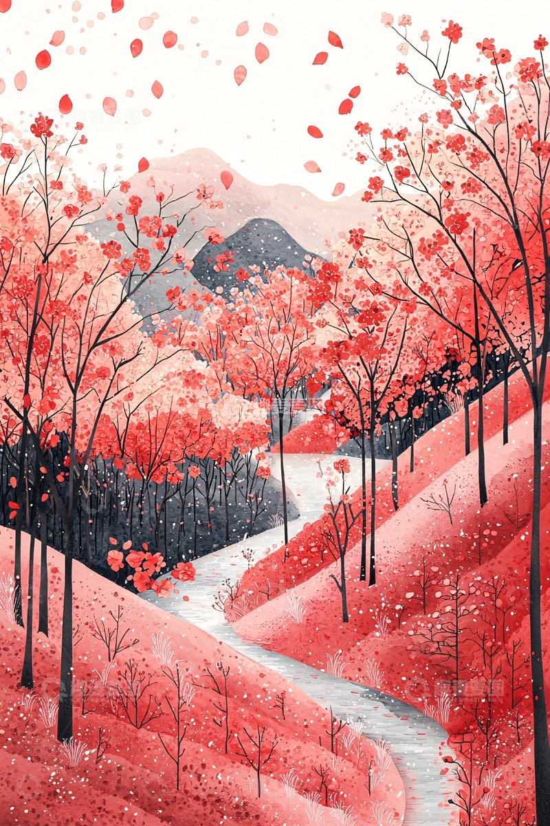 高清大图下载【趣麦麦图】粉色山谷