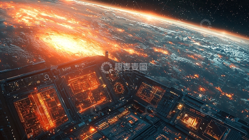 高清大图下载【趣麦麦图】燃烧的星球