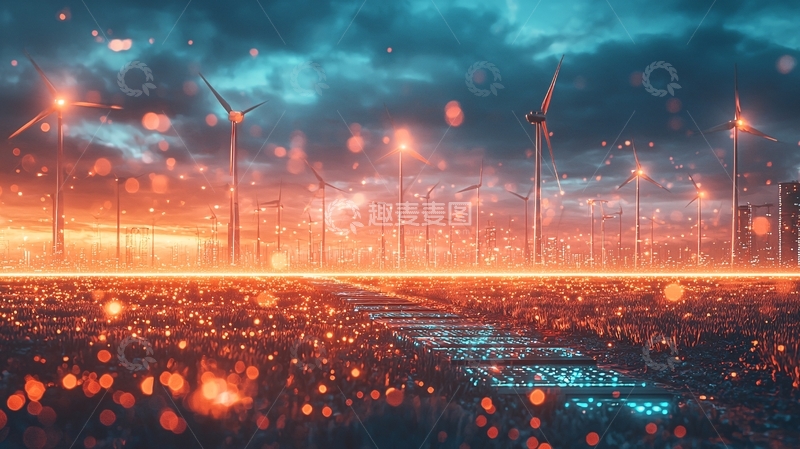 高清大图下载【趣麦麦图】未来风力发电站