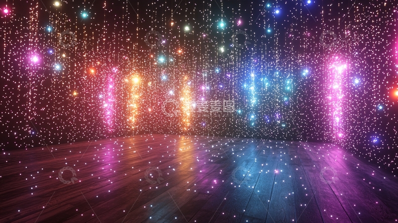 高清大图下载【趣麦麦图】彩色粒子雨