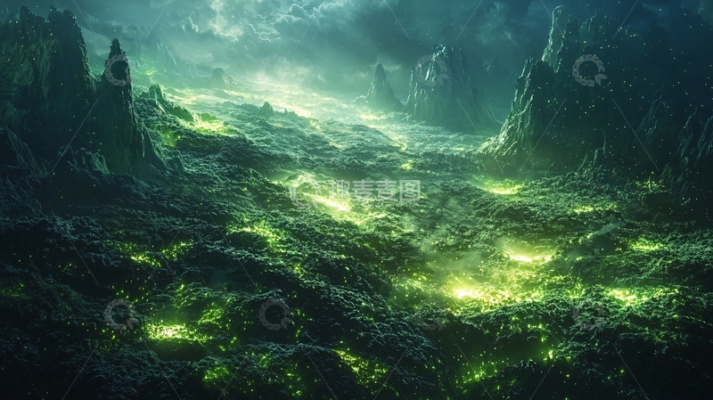 高清大图下载【趣麦麦图】奇幻绿色地貌