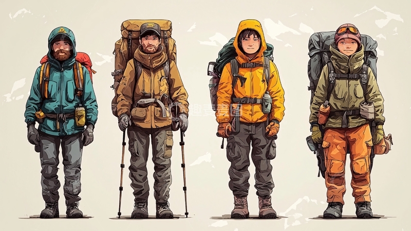 高清大图下载【趣麦麦图】户外徒步旅行者