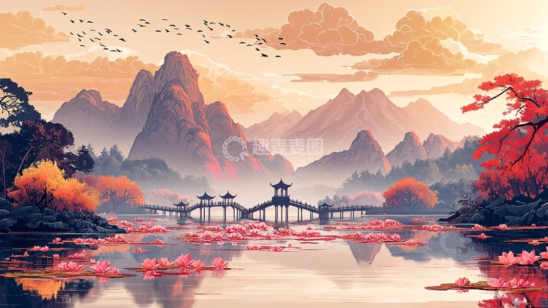 高清大图下载【趣麦麦图】水墨山水画639