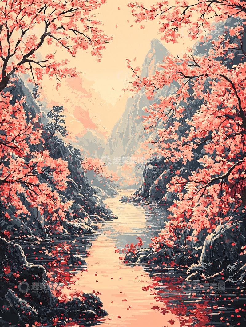 高清大图下载【趣麦麦图】粉色樱花