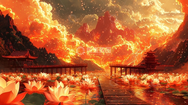 高清大图下载【趣麦麦图】火焰山