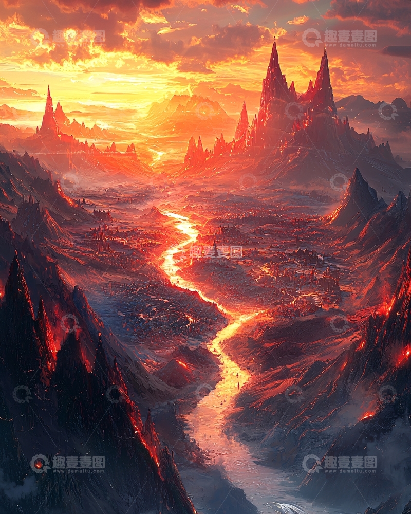 高清大图下载【趣麦麦图】熔岩河谷的奇幻景观