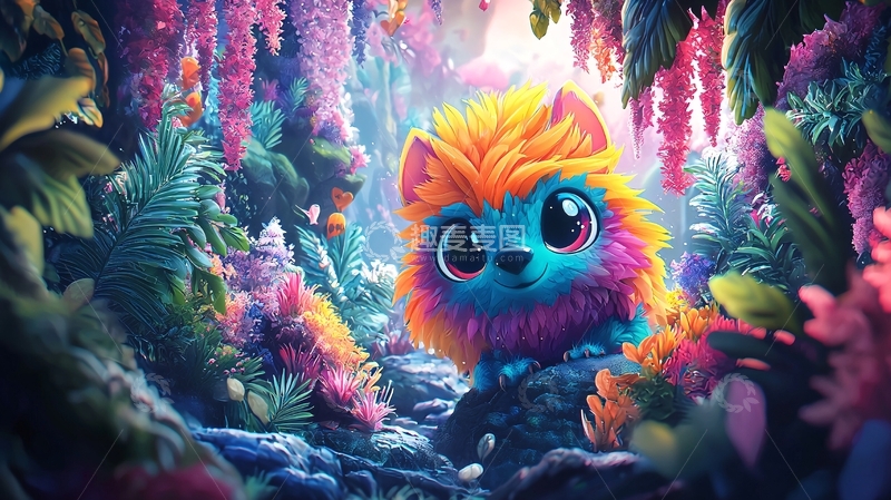 高清大图下载【趣麦麦图】彩色毛茸茸小动物