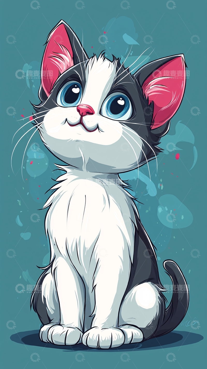高清大图下载【趣麦麦图】可爱卡通猫咪