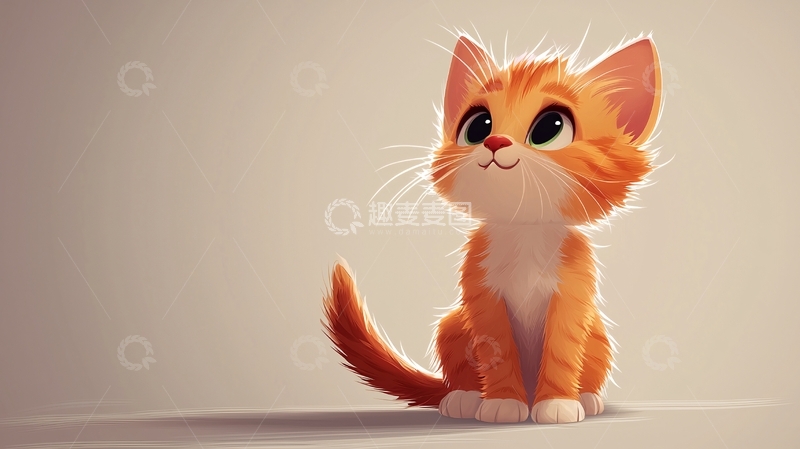 高清大图下载【趣麦麦图】可爱卡通小猫