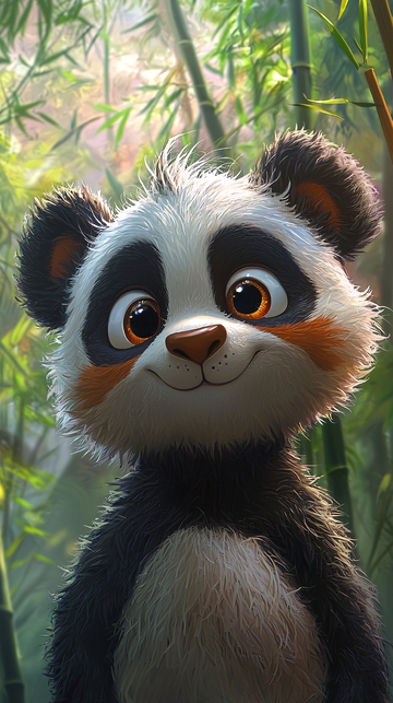 萌宠熊猫竹林高清壁纸