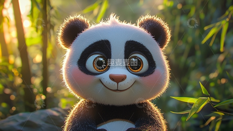 高清大图下载【趣麦麦图】萌宠卡通熊猫