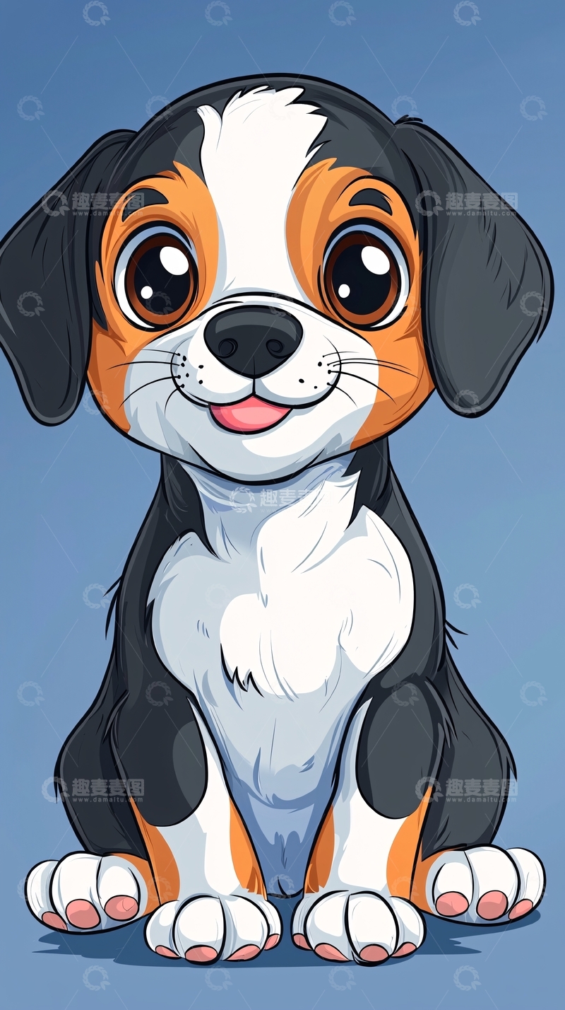 高清大图下载【趣麦麦图】卡通小狗