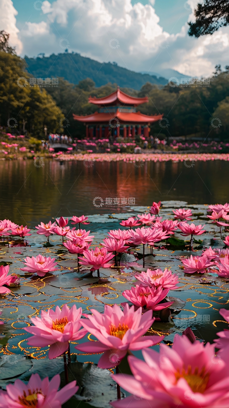 高清大图下载【趣麦麦图】粉色莲花