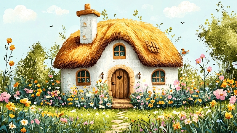 高清大图下载【趣麦麦图】童话风格茅草屋