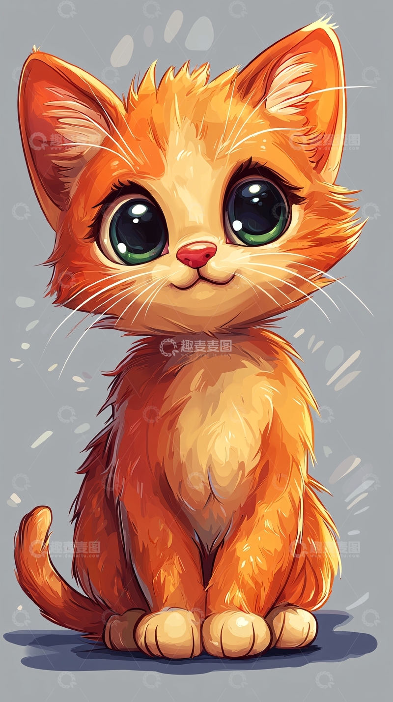 高清大图下载【趣麦麦图】可爱卡通小猫