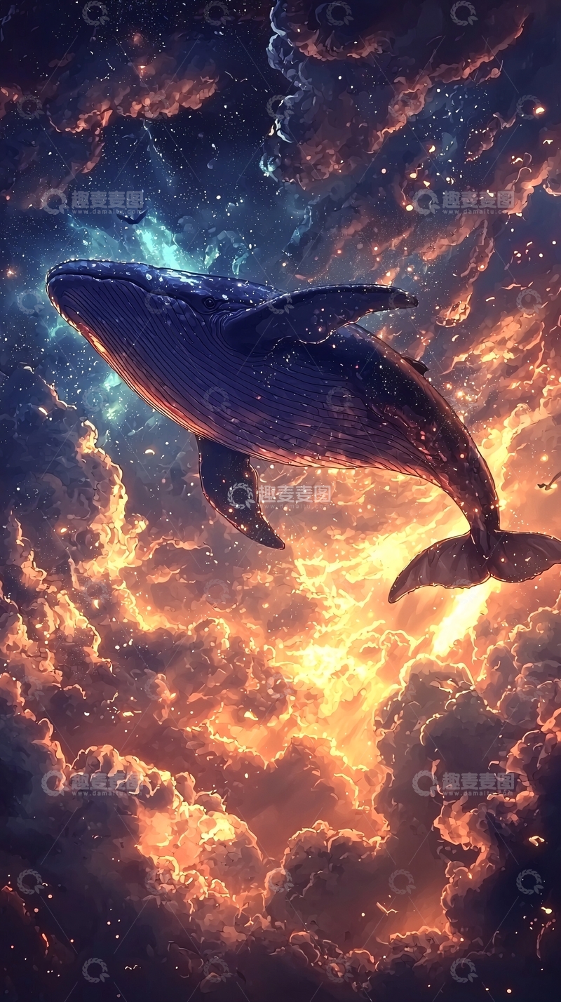 高清大图下载【趣麦麦图】宇宙鲸鱼