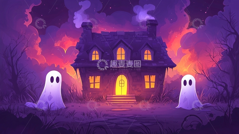 高清大图下载【趣麦麦图】万圣节鬼屋