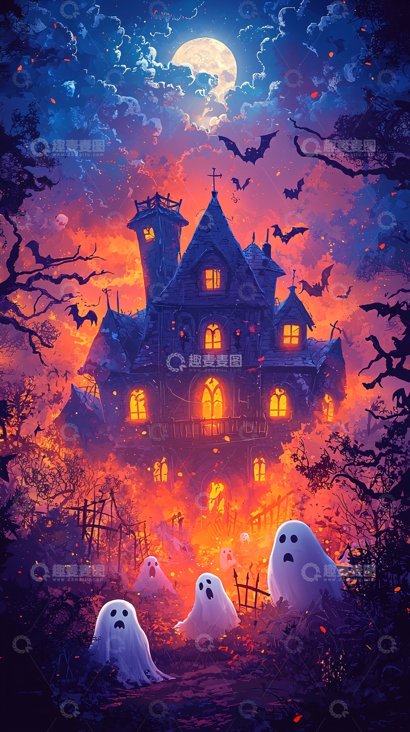 高清大图下载【趣麦麦图】万圣节鬼屋