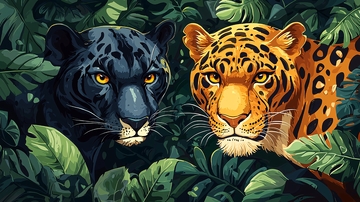 黑豹和美洲豹丛林高清图