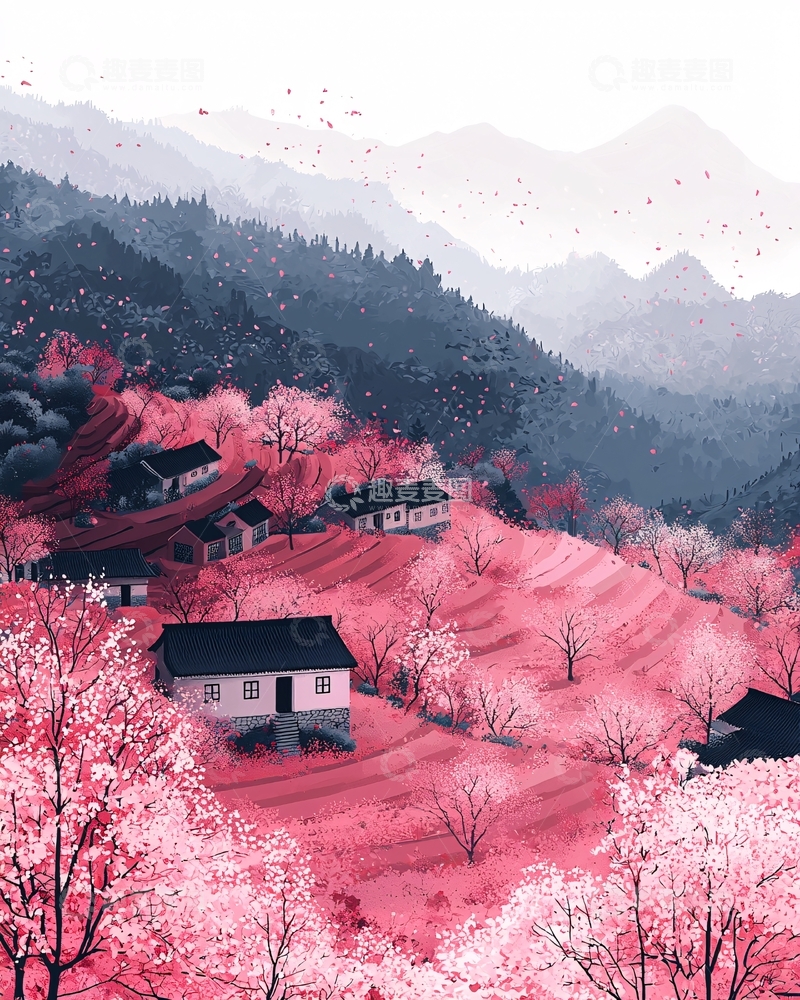 高清大图下载【趣麦麦图】水墨风山水画