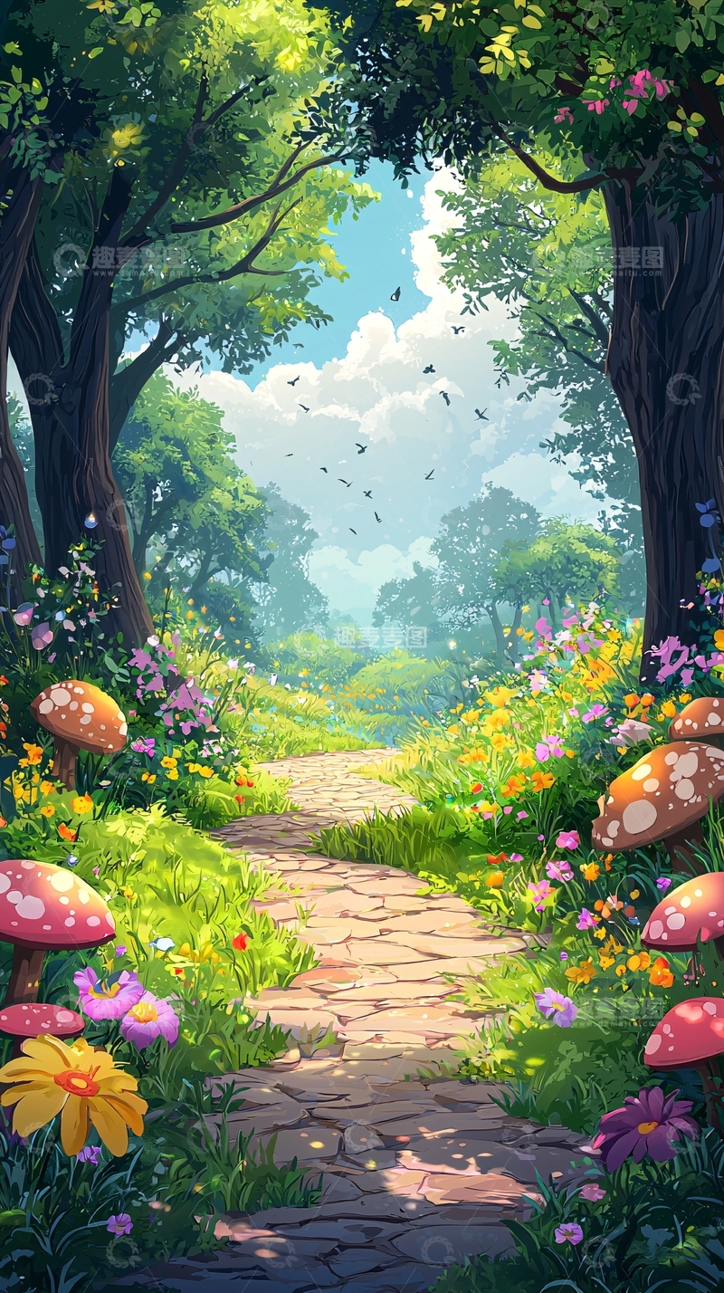 高清大图下载【趣麦麦图】梦幻森林小路67