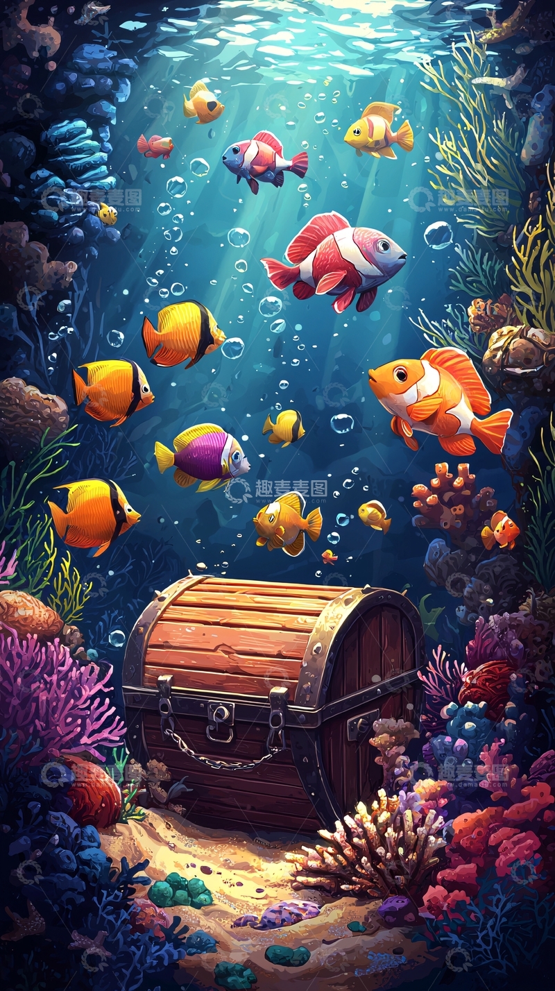 高清大图下载【趣麦麦图】海底宝藏