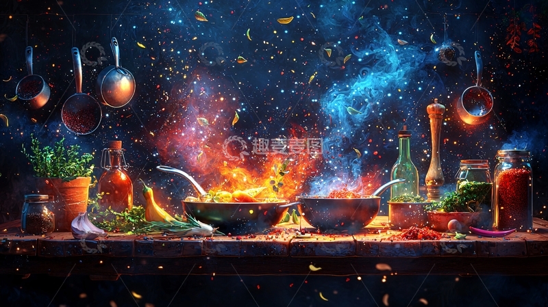 高清大图下载【趣麦麦图】魔法烹饪