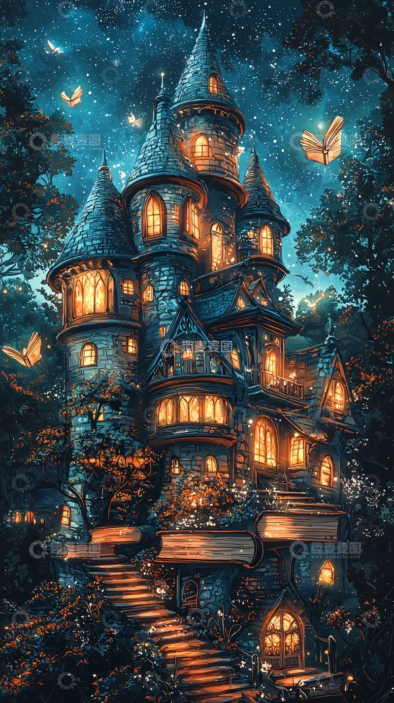 高清大图下载【趣麦麦图】梦幻星空城堡