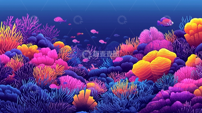 高清大图下载【趣麦麦图】梦幻多彩珊瑚礁