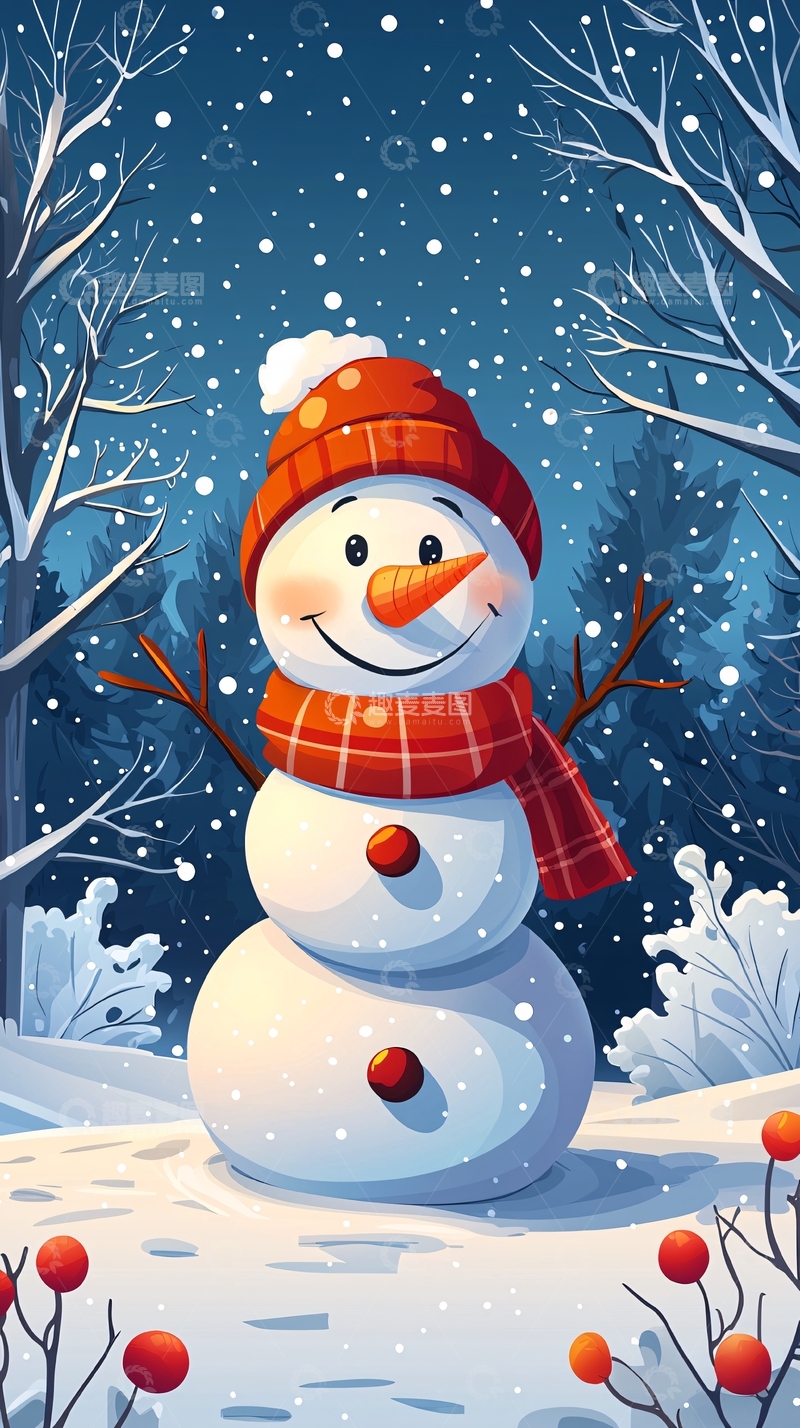 高清大图下载【趣麦麦图】卡通雪人
