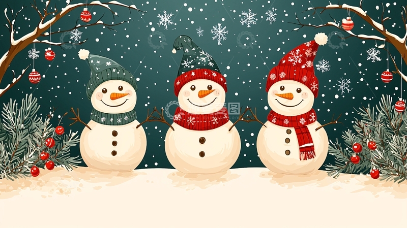 高清大图下载【趣麦麦图】圣诞雪人
