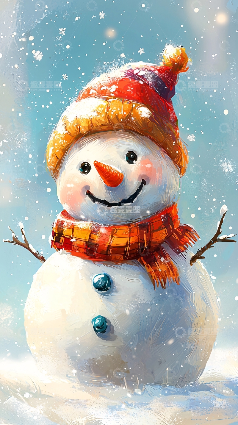 高清大图下载【趣麦麦图】可爱卡通雪人